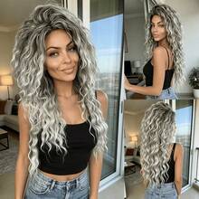 71.12cm Long Curly Wig, Gradient Gold Brown, Heat-Resistant Synthetic Fiber, Breathable Elastic Mesh Cap, Suitable For Daily Wear, Halloween Wig, Suitable For Beginners - Multicolor - View 16