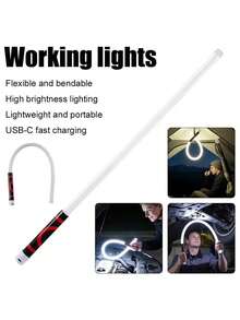 New Flexible Silicone LED Strip Light High Lumens LED Flashlight Stick Professional Work Light Portable Tool For Car Repair - A - View 2