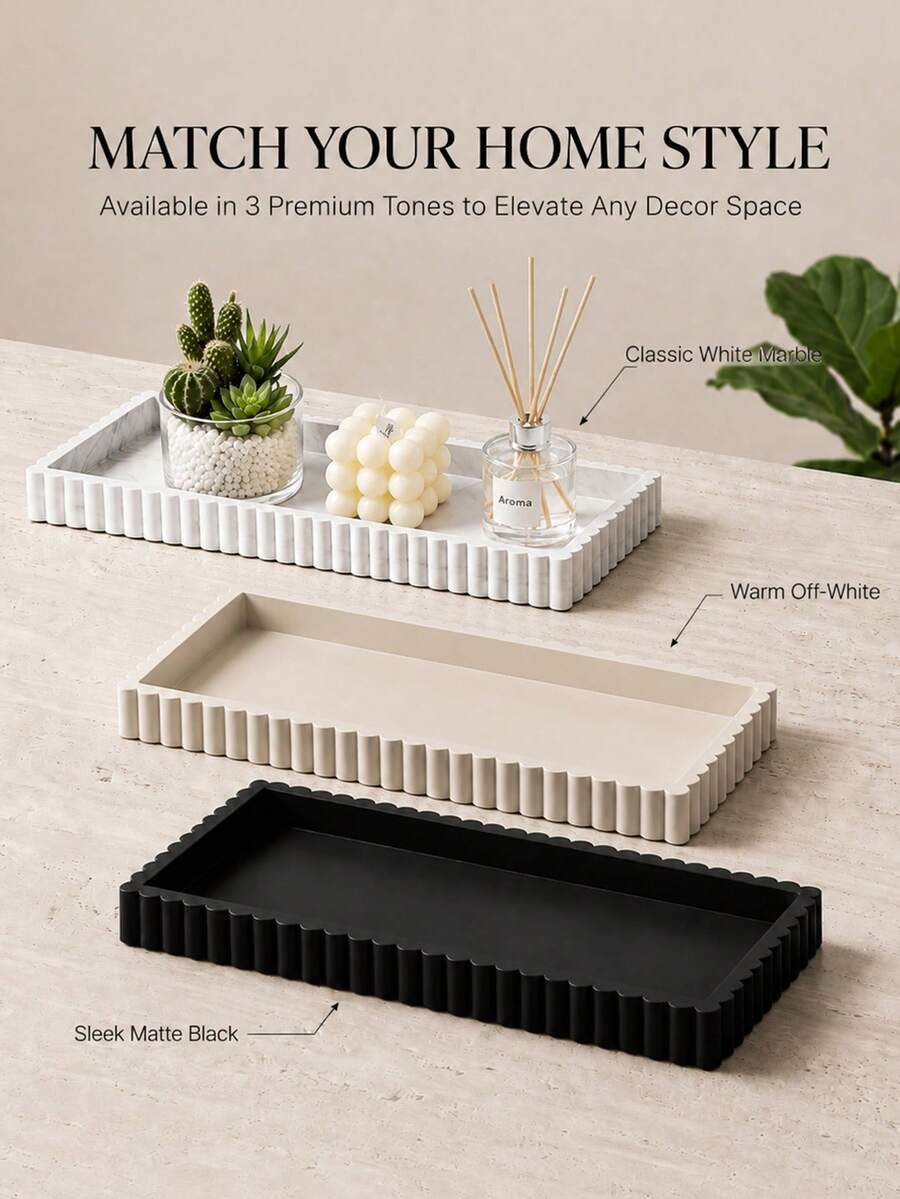 1/2 Pieces Silicone Decorative Tray Set - Rectangular Jewelry Dish, Cosmetic Organizer, Bathroom Catch-All Tray, Small Storage Tray - View 1