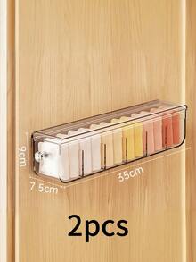 2/1pc Drawer-Style Sock Organizer, High-Quality Closet Divider Storage Box, Wall-Mounted Adhesive Design, No-Drill Installation, Space-Saving For Wardrobe, Suitable For Socks, Underwear, Scarves, Belts And Other Small Items, Ideal For Homes With Limited Closet Space, Transparent Multi-Compartment Design, Perfect Gift, Drawer-Style Storage,Travel Essential,Room Decor - Clear - View 9