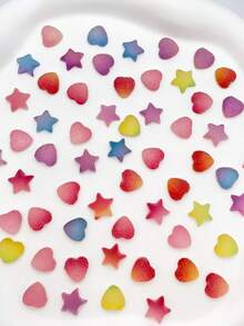 35pcs Random Color Sugar Heart & Star 3D Cute Cream Glue Gradient Nail Art Charms, Small Decorative Accessories For Phone Cases, Hair Clips, Earrings - Multicolor - View 7