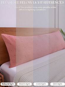 1pc 100% Premium Pre-Washed Super Soft Red Heart-Shaped Striped Pattern Body Pillowcase, No Filling, Soft And Breathable With Envelope Closure, Suitable For Bed, Sofa, Living Room And Farmhouse Style, Size 20"X54", Suitable For Women And Men, Pillow Insert Not Included, Machine Washable - Red - View 9