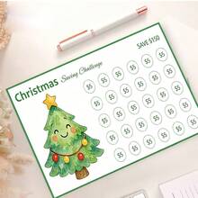 10/30 Kartu Tabungan Bertema Natal, Dirancang Khusus untuk Keluarga untuk Membuat Rencana Tabungan Natal yang Terarah. Kartu ini Membantu Pengguna Menabung Lebih Awal untuk Pembelian Liburan, Hadiah, dan Biaya Makan. - A - View 5