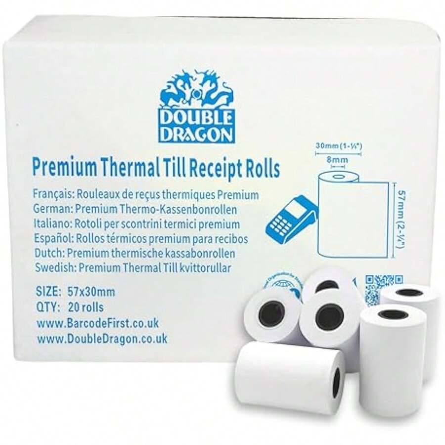 Rollos de Papel Térmico 57 x 30 mm para Recibos PDQ | Libre de BPA | Compatible con Impresoras SumUp, Ingenico, PayZone, Verifon - tipo de estilo como en la imagen - Ver 1