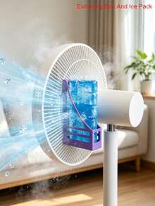 Ice Pack Holder For Floor Fan, Ice Box Fixed Bracket, Cooling Hanging Rack For Home Fan, Universal Clip-On Storage Rack For Floor Fan, Use With Ice Crystal Ice Pack To Quickly Lower Air Temperature, Summer Home Cooling Essential. Multi-Slot Adjustable Clip Design, Securely Attaches To Fan Guard, Easy Assembly And Disassembly Without Tools, No Damage To Fan. Hollow Weight-Bearing Frame, Compatible With Multiple Square Ice Boxes And Cooling Ice Packs, Suitable For Living Room, Bedroom, Office, Rental Apartment. Summer Home Essential (Ice Pack And Box Not Included) - Multicolor - View 6