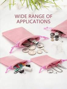 30pcs Velvet Jewelry Pouches With Drawstring, Soft Drawstring Gift Bags Suitable For Weddings, Parties, Valentine's Day And Anniversaries. - Multicolor - View 4