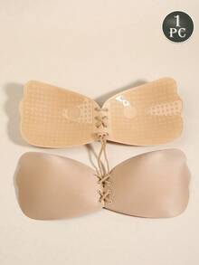 1/2pcs Plus Size Invisible Push-Up Bra, Strapless Backless Self-Adhesive Side Wing Design, Drawstring Deep V Push-Up Effect - Multicolor - View 10
