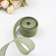 4cm Green Handmade Woven Jute Rope Lace Roll, Wedding Decoration, Handmade Crafts, Floral Home Decor, Rustic Jute Fabric, High-Quality Material, Suitable For Party Supplies, Ribbon Roll, Perfect For Gift Wrapping, Weddings And More - Green - View 2