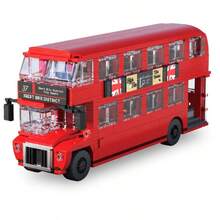 745+PCS Vintage Double-Decker Bus British Model Puzzle High Difficulty Assembly Toy Birthday Gift STEM Education Building Blocks Model Collection Mini Desktop Ornament MOC Enthusiast Collectible Decor - Red - View 5