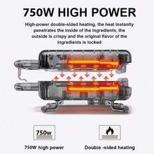 SOKANY 08133 蛋塔機/迷你派機，750W 雙面均勻加熱，一鍵簡單操作，6 個烘焙槽可一次烘烤 6 個，不沾易清洗，適用於家庭、派對、辦公室等場合 - 黑色 - 查看 6