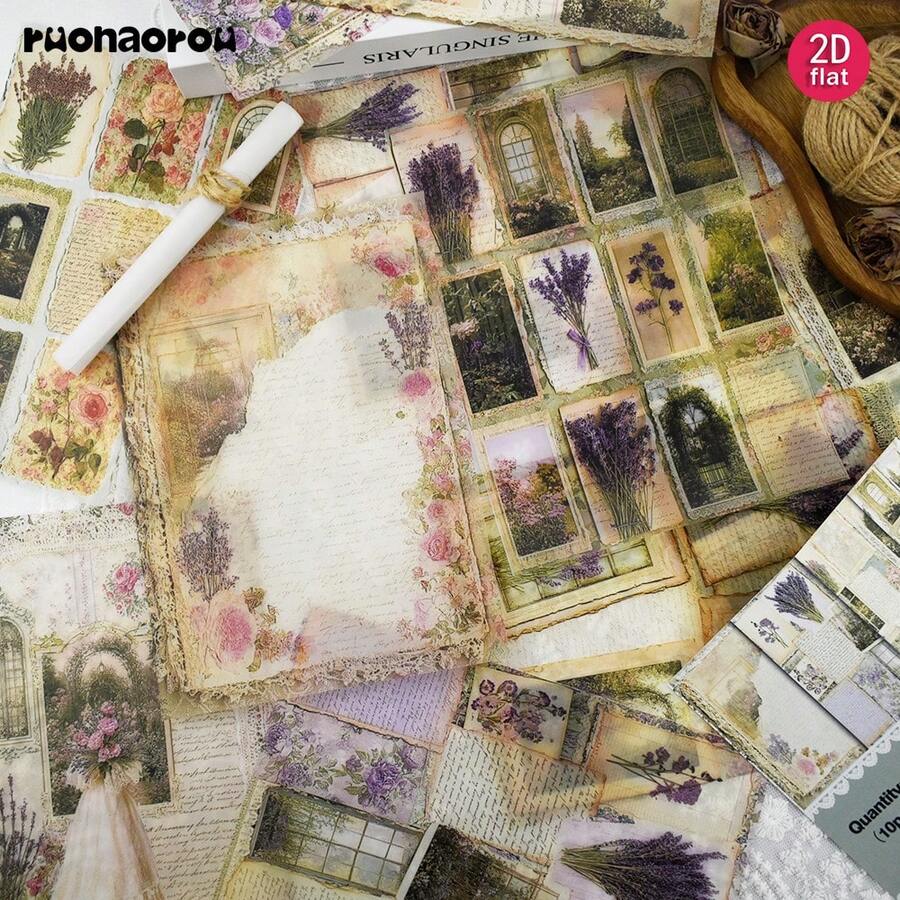 Ruonaorou 12 piezas/Set Papel Vellum Transparente Premium con Marco de Ventana Floral Lavanda Papel Vellum para Junk Journal Vintage Rosa Lavanda Marco de Ventana Antiguo Material Papel Vellum Scrapbook Papel Vellum Decoración DIY Junk Journal Diario Cuaderno Material Papel Sobre Tarjeta de Felicitación Papel Vellum Decoración (2D Plano A5) - Negro - Ver 1
