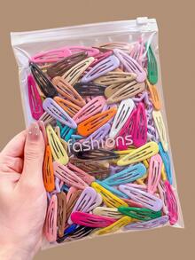 100/50/30/10pcs Colorful Y2K Water Drop BB Hair Clips, Basic Durable Non-Damaging Hair Accessories, Cute Sweet Hair Clips - Suitable For Girls And Teenagers, Daily, Vacation, School - Multicolor - View 5