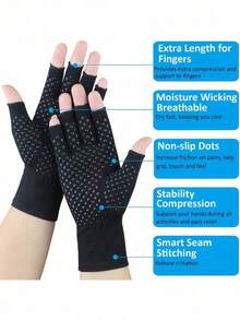 Compression Gloves Anti-Slip Work Cycling Gloves With Glue Dots Sports Gloves Breathable Fabric Fingerless Design Women Men For Gyms And Outdoor Camping For Fitness Cycling Riding Motorcycle And Skiing Cycling Fitness Essential - Multicolor - View 7