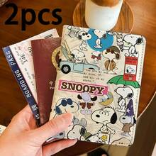 SNOOPY 護照夾，簡約卡通護照夾，多格護照、鈔票與銀行卡收納包，多功能旅行便攜卡夾，旅行便攜可愛卡套文件夾保護套，多款卡通護照夾功能卡旅行便攜收納 - 彩色 - 查看 23