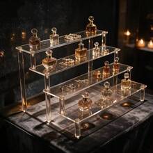 Clear Acrylic Multi‑Tier Jewelry Display Stand, Desktop Vanity Storage Organizer Rack, Ideal For Rings, Necklaces, Bracelets, Earrings And Trinkets, Cosmetic Perfume Decor Display Shelf - one-size - View 1