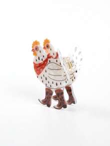1pc Women's Creative Personalized Farm Rooster Cartoon Animal Ponytail Bun Hair Claw Clip, Suitable For Daily Party Styling And Decoration - Multicolor a - View 4