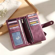 1 buah Dompet Bunga Kelahiran yang Dipersonalisasi, Dompet Panjang Kulit PU dengan Nama Kustom, Dompet Clutch Wanita dengan Resleting, Gaya Retro, Hadiah untuk Ibu, Istri & Teman - MultiWarna - View 8