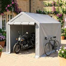 Multifunctional Dark Gray Bike Garage, Garden Shed, Tool Tent, Storage Tent – 296x190x200cm - Grey - View 8