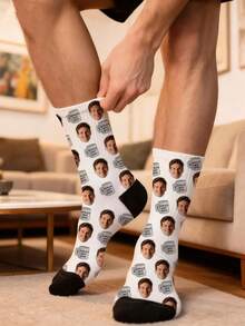 1 Pasang Kaos Kaki Wajah Kustom, Kaos Kaki Setengah Betis dengan Foto Personalisasi, Hadiah Lucu Kustom untuk Ulang Tahun, Hari Jadi, Hari Valentine, Hadiah Unik untuk Bos - MultiWarna - View 9