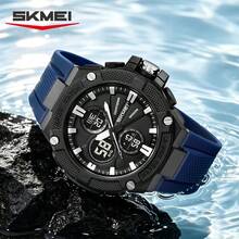 SKMEI 2604 男士圓盤電子錶 TPU錶帶 防水 日期 時尚款 適合戶外運動與辦公場合 - 藍色 - 查看 2