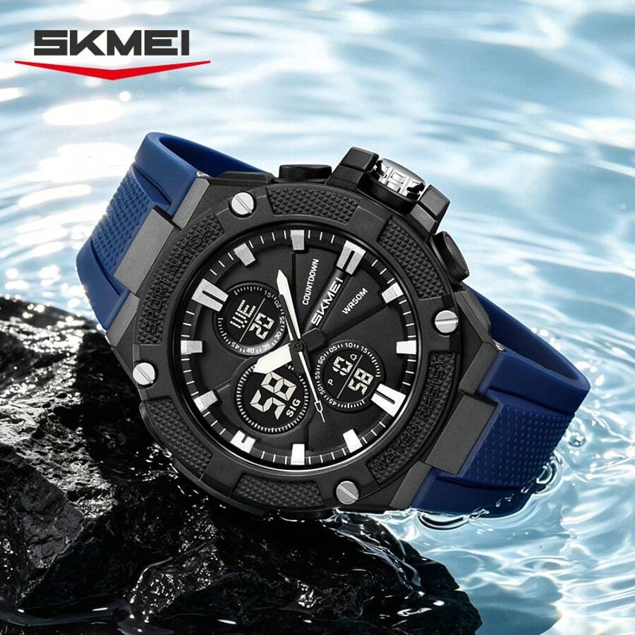 SKMEI 2604 男士圓盤電子錶 TPU錶帶 防水 日期 時尚款 適合戶外運動與辦公場合