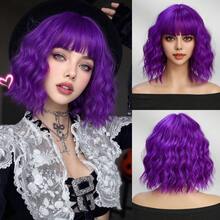 Halloween 12-Inch Multi-Color Short Curly Wig, Gradient Brown Black Pink Dopamine Color, Heat-Resistant Synthetic Fiber Wig, Suitable For Daily Wear, Party And Cosplay - Multicolor - View 13
