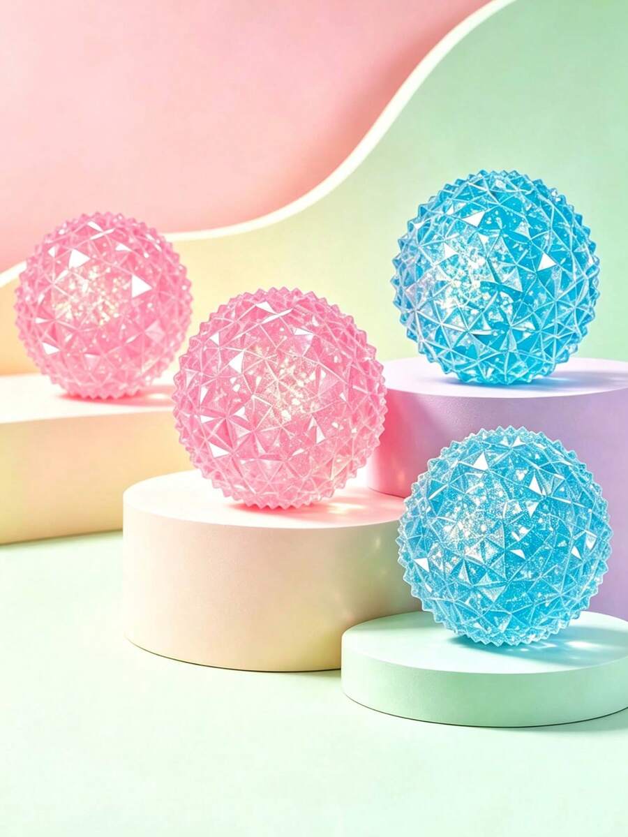 1pc Sparkling Diamond Ball Random Color Squeezing Rebound Toy, Detachable Cute Sensory Decompression Toy For Children And Adults, Desktop Decoration To Relieve Anxiety And Improve Daily Mood, Suitable As An Ideal Holiday Gift For Parties