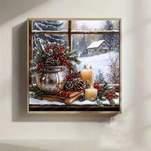 1PC DIY 5D Diamond Painting Kit Christmas Theme Pattern - Round Full Diamond Art Mosaic Craft, Home Wall Decor, Unframed - No Frame - View 2