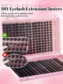 Special Offer Multi-Box Set (1/2/3 Boxes, 384 Clusters) - D Curl Large Capacity Eyelash Tray, Premium Quality Low Price, New DIY Eyelashes, Fluffy Soft 3D Faux Mink False Eyelashes, Lightweight And Comfortable, Suitable For DIY Lash Extension Makeup Effect - D - View 7