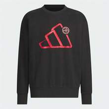 Adidas Men's Sports Casual Long Sleeve Crew Neck Sweatshirt - Black - View 4