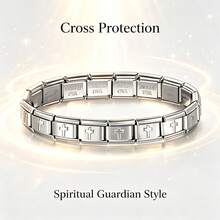 1PC Stainless Steel Elastic Fashion Bracelet Adjustable Bangle Perfect For Everyday Wear - Antique Silver - View 8