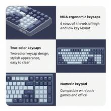 PANDA KYA98 Gaming Office Keyboard, Wired Ergonomic Mechanical Keyboard, Red Switch 98 Keys Fast Trigger, Adjustable Driver USB Interface, RGB Backlight Design, Compatible With Apple/ Systems - View 8