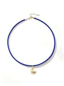 1Pc 14K Gilded Plated Letter Handmade Rope ChokerChoker, Alphabet Letter Necklaces, Boho Summer Beach Chain, Jewelry Gift For Women - 1P - View 18