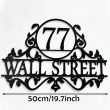 4 Sizes Available! Personalized Metal Address Sign With Custom House Number - Outdoor Wall Art - Front Door Decor - Black - View 12