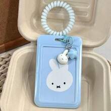 1 buah Dompet Kartu Portabel Gaya Miffy dengan Gelang Spiral Elastis, Liontin Kelinci dan Bintang Lucu, Pengelola Kartu Identitas, Pelindung Kartu Plastik Keras, Cocok untuk Kartu Identitas Kantor, Kartu Bus, Kartu Kereta Bawah Tanah, Cocok untuk Penggunaan Sehari-hari Wanita - MultiWarna - View 4