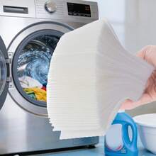 100pcs/50pcs/30pcs Dye Preventer Laundry Sheets, Prevent Color Transfer, Allow Mixed Washing, Achieve Vibrant Colors, Suitable For Various Clothing, Bed Sheets, Duvet Covers, Socks, Keep Original Color, Perfect For Home And Laundry Room - White - View 6