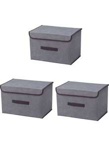 Collapsible Desktop Storage Box With Lid, Multifunctional Wardrobe Drawer Organizer, Suitable For Underwear, Socks, Cosmetics, Clothing And Accessories, Space-Saving Home Storage Bin - Multicolor - View 12