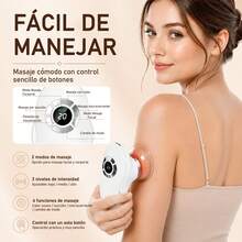 Máquina de modelado corporal 4 en 1, herramienta de masaje para piel con celulitis, masajeador portátil con calor y vibración, succión de 9 niveles, masajeador de ventosas para piernas, ideal para uso en casa y viajes - Blanco - Ver 5