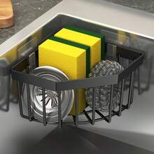 1pc Corner Triangle Storage Rack For Kitchen Sink, No Drilling Bathroom Storage Rack, With Drainage, PP Material, Home Use, Drainage Rack - Multi-color - View 2