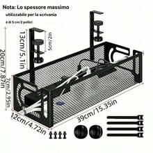 Soporte multi-enchufe para debajo del escritorio, metal negro - negro - Ver 8