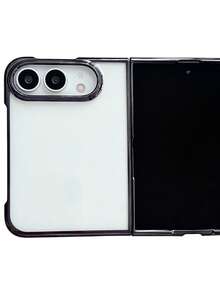Luxury Electroplating Clear Translucent Phone Case Compatible With IPhone 18 Duo Ultra Fold Protective Back Cover - Black - View 4