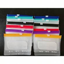 14pcs/7pcs 7-Color 6-Ring Binder Pill Storage Bags, Waterproof Wear-Resistant PVC Transparent Zipper Pouches With Writing Labels, Portable Small Item Organizer For Home Travel, Pill, Coin, Card, Ticket Sorting - Self-sealing Plastic Bags - View 13