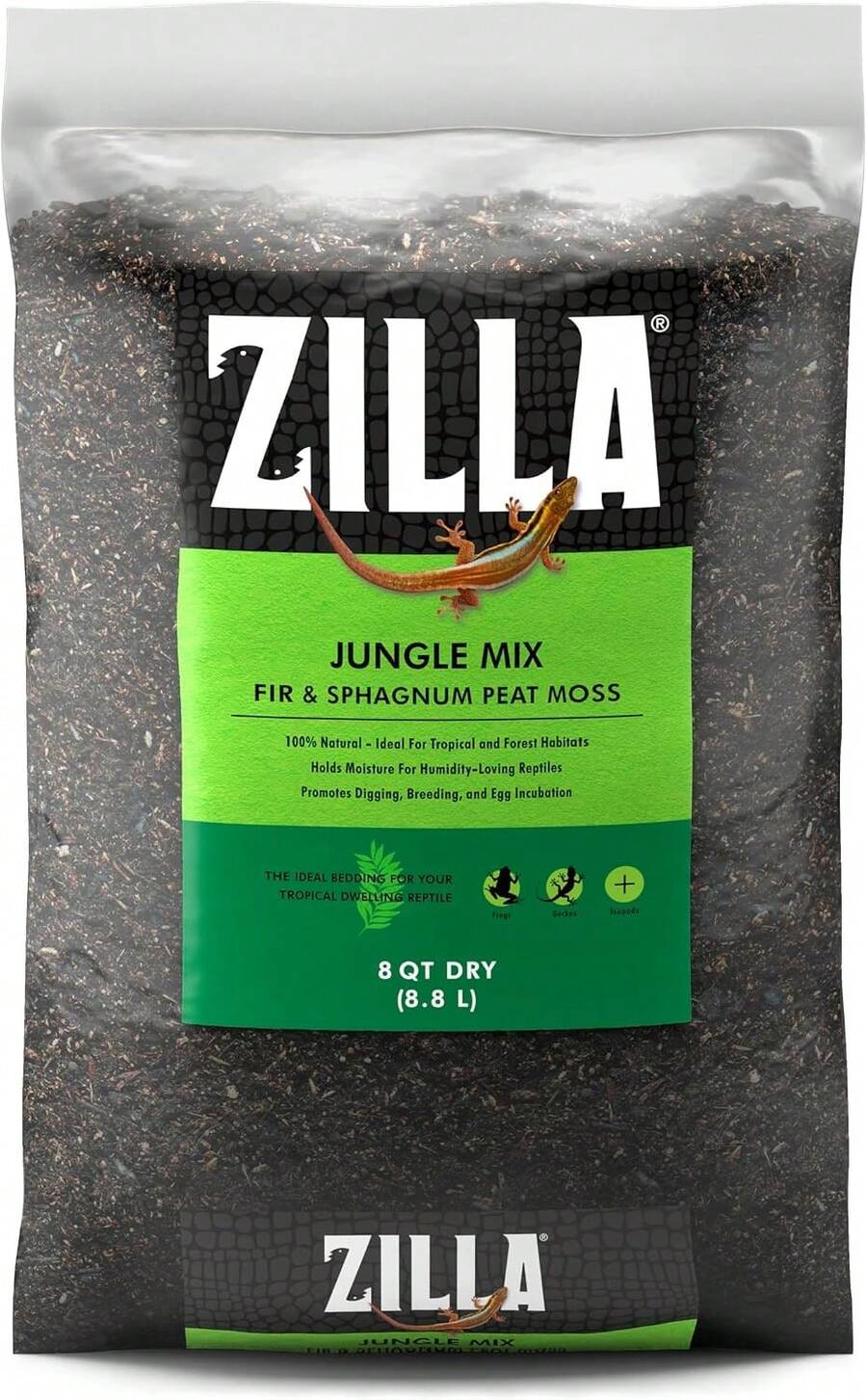 Zilla Jungle Mix Terrarium Substrate Bedding, 8 Quart | Supports Healthy Humidity, Reptile Dirt For Tropical Terrariums, Organic Blend, Soft Texture - ColorA - View 1