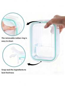 8 piece glass food storage container with leak-proof lid-seal meal preparation and bento box, refrigerator replacement storage box for microwave, oven, refrigerator and dishwasher, perfect for fruits, vegetables and salads, multi-purpose kitchenware | multi-size container | safety lock lid - Multicolor - Ver 5