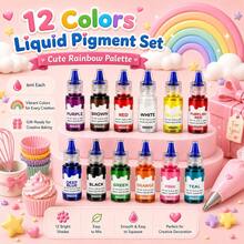 Dye Set, Widely Used, Suitable For Slime, Easter Crafts, DIY Creative Supplies, Baking Cake Decoration, Nail Art Handmade Pigments And Dyes (Stickers Random) - View 6