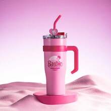 MINISO Fancy Barbie Collection Stainless Steel Water Bottles With Straw 1600mL Locking Leak-Proof Lid Travel Coffee Mug Tumbler With Handle Present For Girls - Random Type - View 3