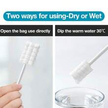 MAMIJOY 30pcs Disposable Individually Wrapped Wavy Gauze Baby Oral Tongue Cleaning Brush Heads - White - View 6