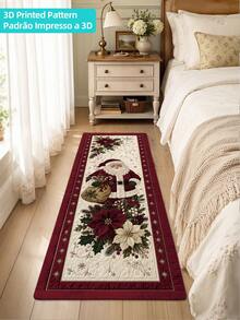 DAJIANG 1pc Vintage Christmas Runner Rug, Kitchen Mat, Suitable For Bathroom, Kitchen, Outdoor, Hallway, Bedroom, Living Room, Machine Washable Easy To Clean, Non-Slip Entryway Rug, Bedroom Decor Rug Accessory - Multicolor - View 7