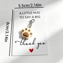Cat Paw Keychain Set With Inspirational Hug Card, Pendant Key Ring - View 3