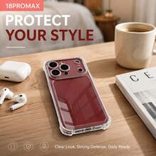 4-Corner Anti-Drop Transparent Phone Case Compatible With IPhone 18 Pro Max, Transparent Protective Case Compatible With IPhone 18 Pro, 18 Pro Max, 17, 17 Pro, 17 Pro Max - Clear - View 7